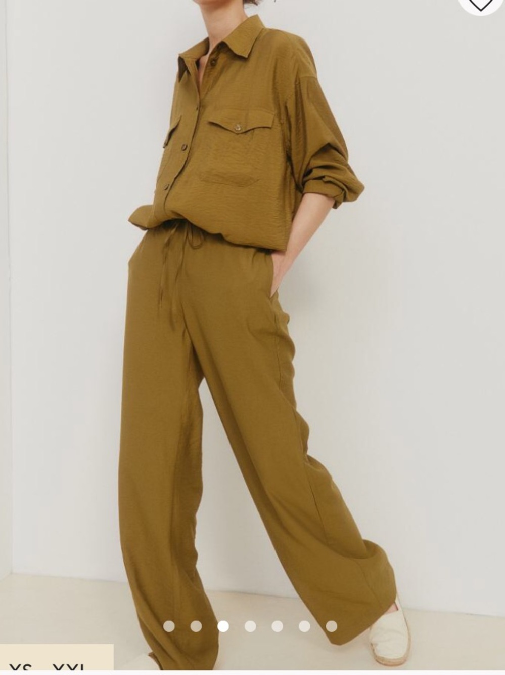 Olive green drawstring wide leg pants nwt size medium